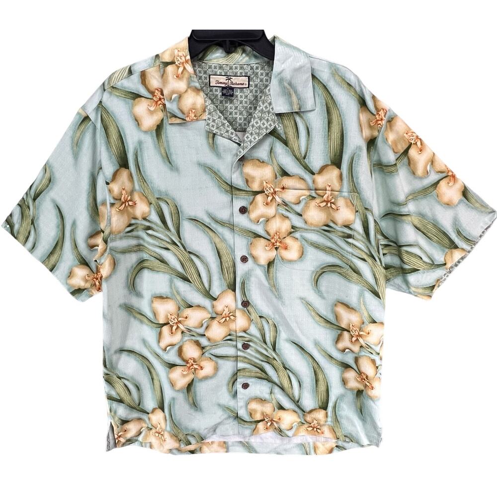 Tommy Bahama Floral Green Button Down Shirt